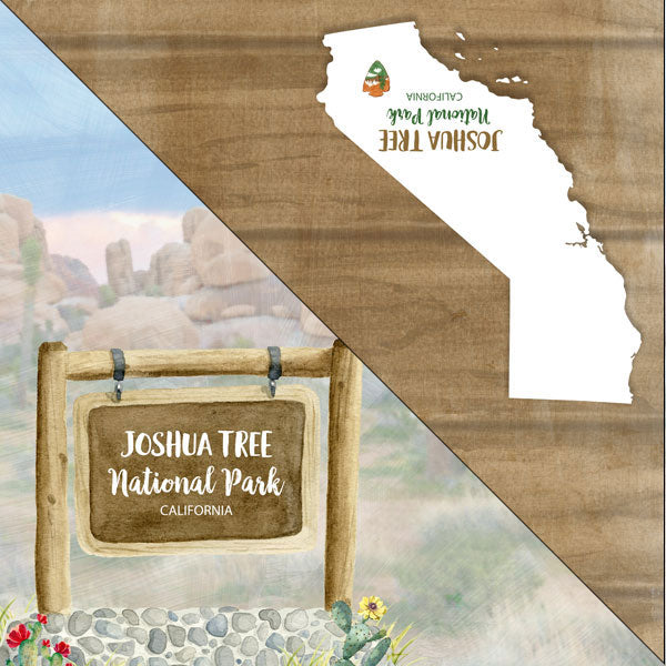 JOSHUA TREE National Park Watercolor 12"X12" Scrapbook Paper Scrapbooksrus