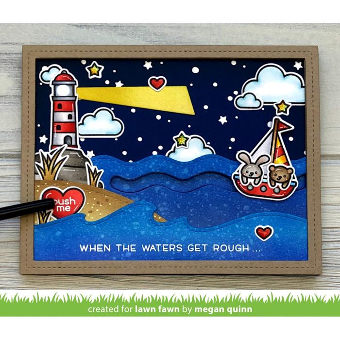 Lawn Cuts STITCHED SIMPLE WAVY BORDERS Custom Craft Dies 3 pc. Scrapbooksrus