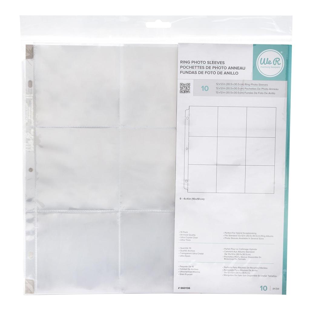 We R Memory Keepers 12”x12” RING PHOTO SLEEVES 10 pc. Scrapbooksrus