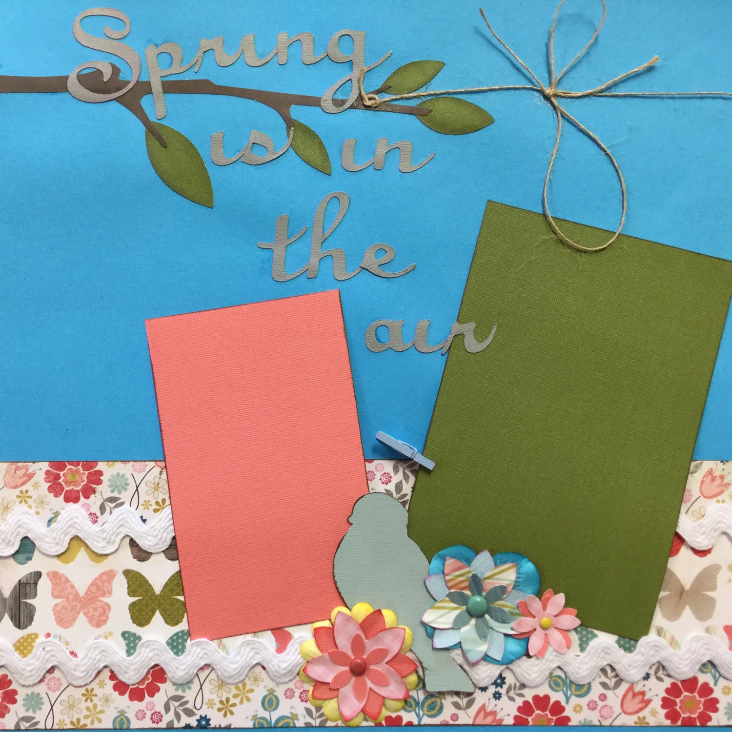 Premade Pages SPRING IS IN THE AIR (2) 12X12 Scrapbook Pages Scrapbooksrus