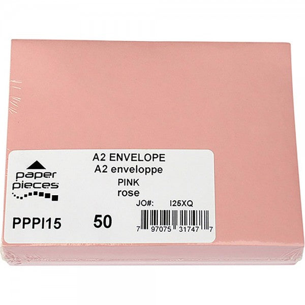 Paper Pieces 4.37”X 5.75” A2 Envelopes 50pc. PINK Scrapbooksrus