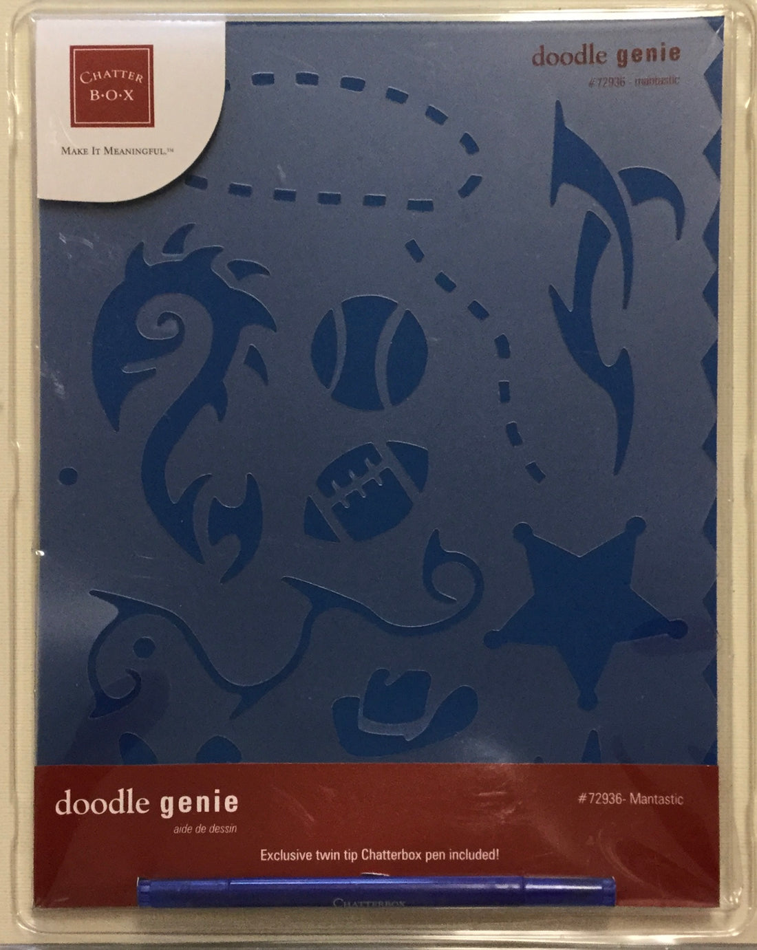 Chatter Box Doodle Genie MANTASTIC Stencil Scrapbooksrus