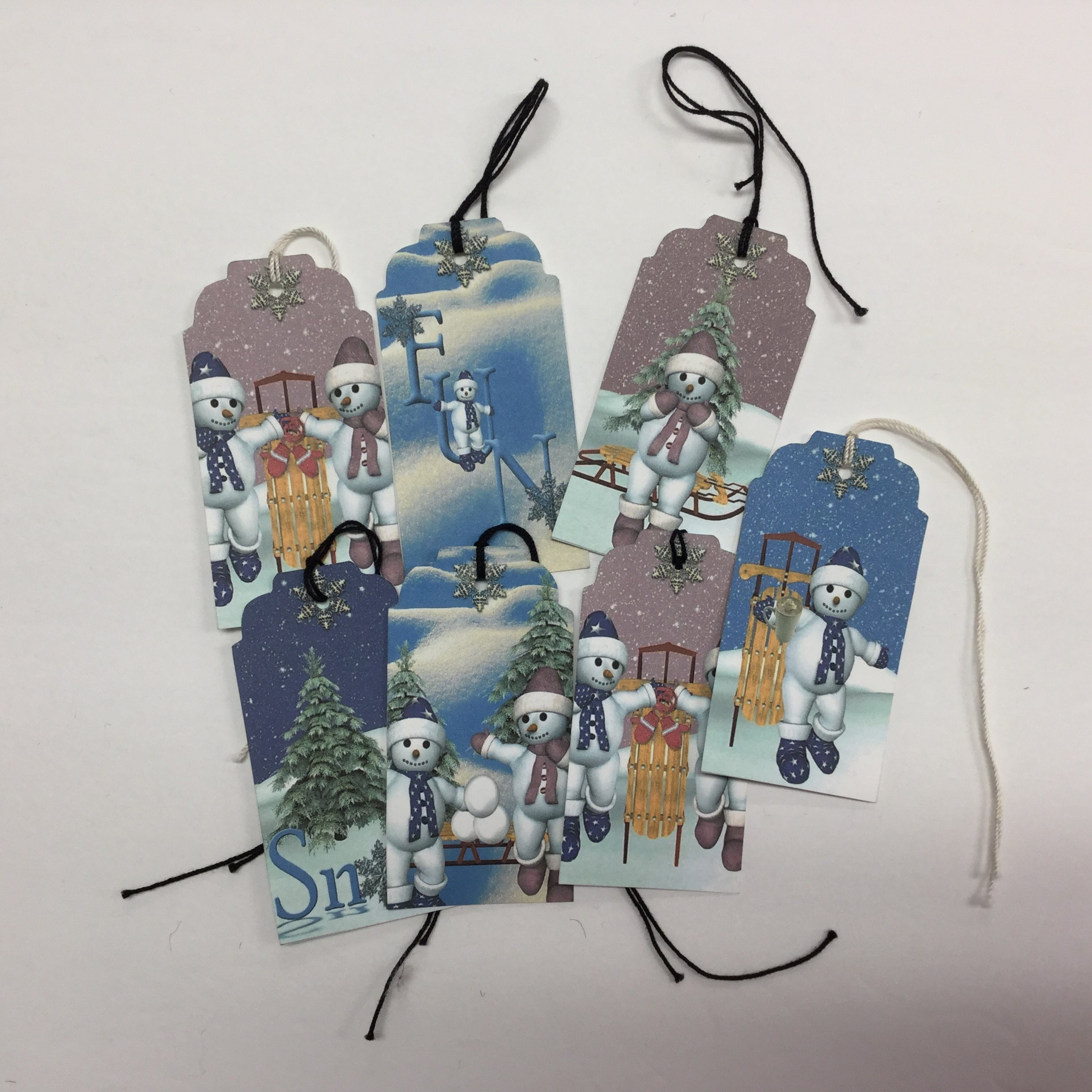 Tags & Ephemera 8pc WINTER SNOW Snowman Fun Scrapbooksrus