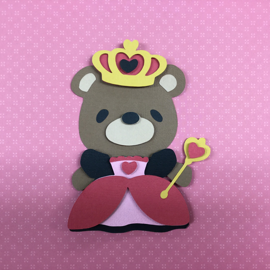 Custom Teddy Bear QUEEN OF HEARTS Die Cut Scrapbooksrus