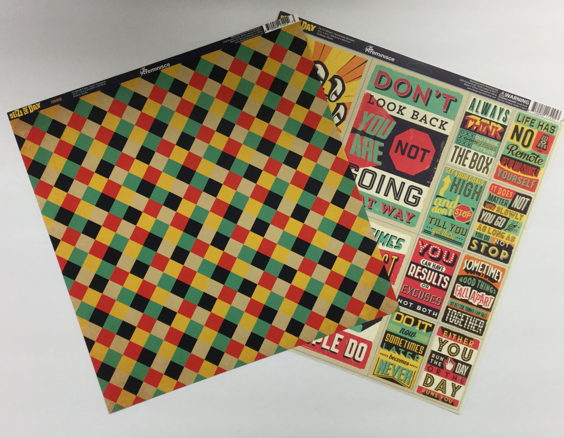 Reminisce SEIZE THE DAY Paper Pack 2pc Scrapbooksrus