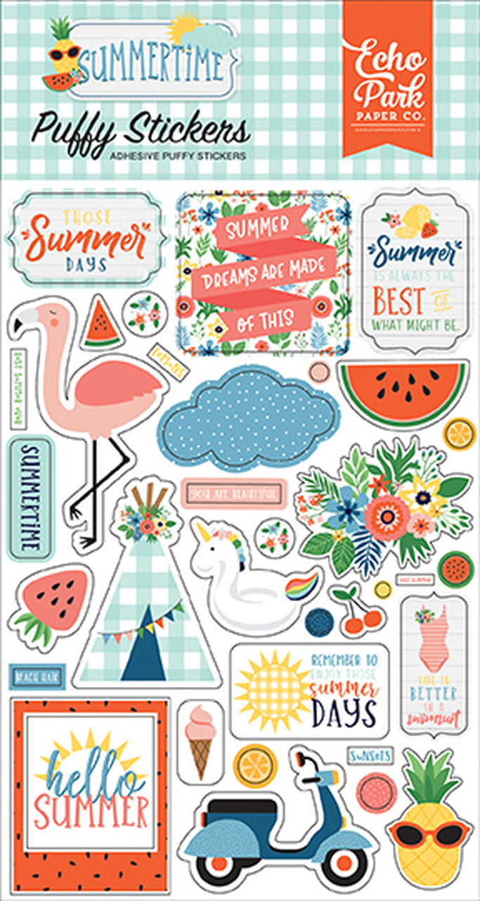 Echo Park Summertime PUFFY STICKERS 35pc Scrapbooksrus