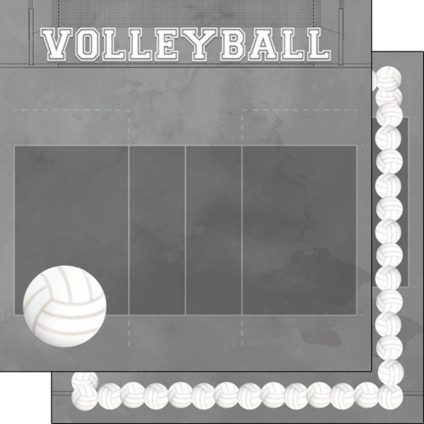 VOLLEYBALL WATERCOLOR DS 12x12 Scrapbook Paper Scrapbooksrus