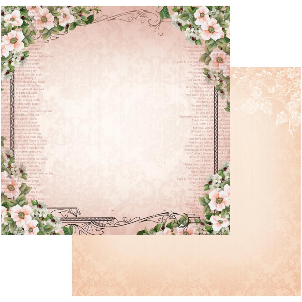 Couture Creations Vintage Rose Garden ROUGE DAMASK 12"X12" Cardstock Paper