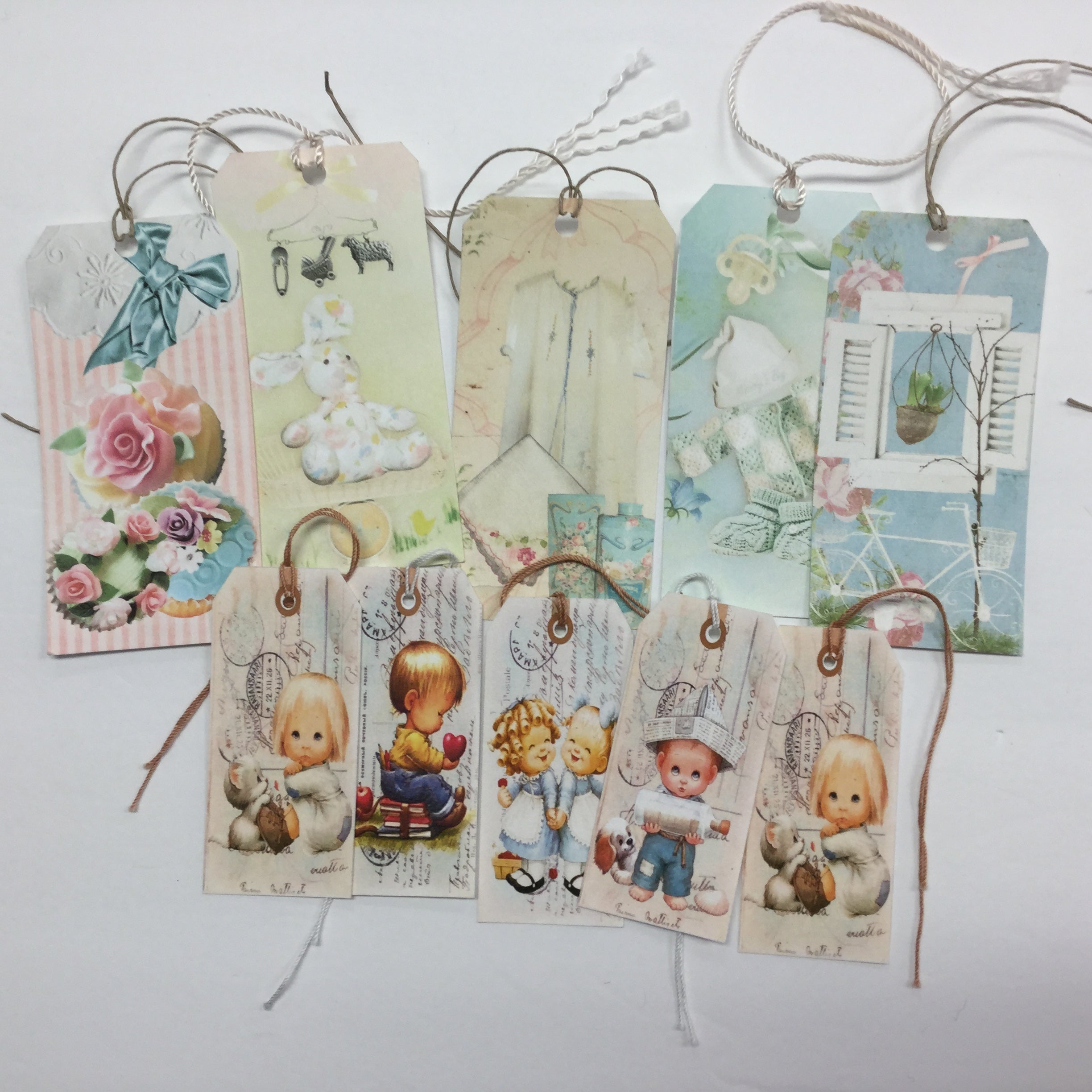 Tags & Ephemera 10pc SHABBY CHIC BABY SETB Scrapbooksrus