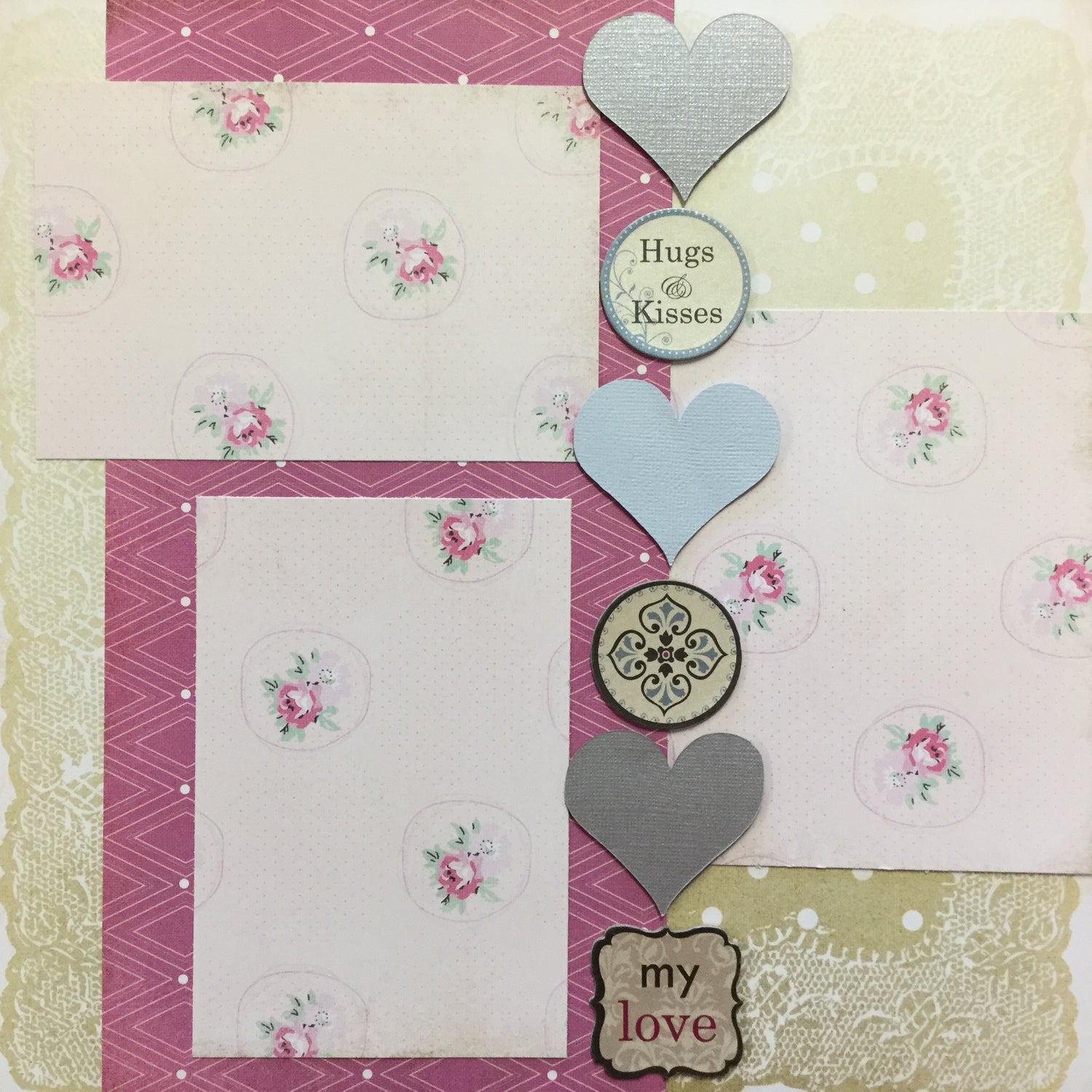 Premade Scrapbook Pages WEDDING LOVE (2) 12"x12" Marriage Scrapbooksrus
