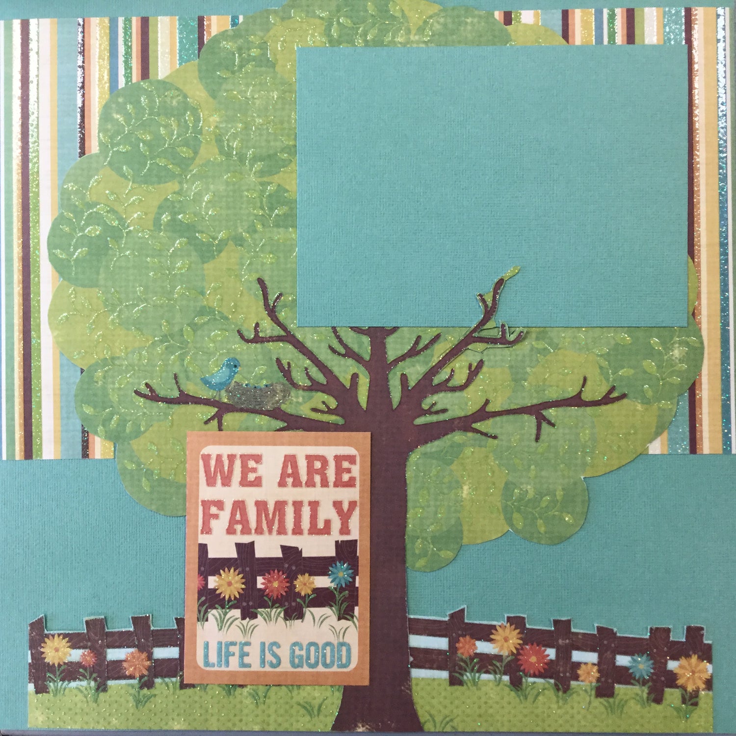 Premade Page WE ARE FAMILY (1) 12"x12" Scrapbook @Scrapbooksrus Scrapbooksrus