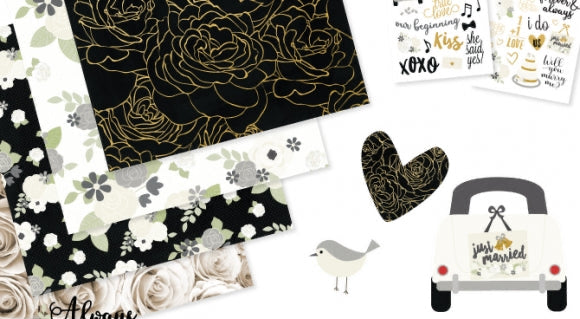 Simple Stories Always & Forever JUST MARRIED 12x12 Scrapbook Paper Scrapbooksrus