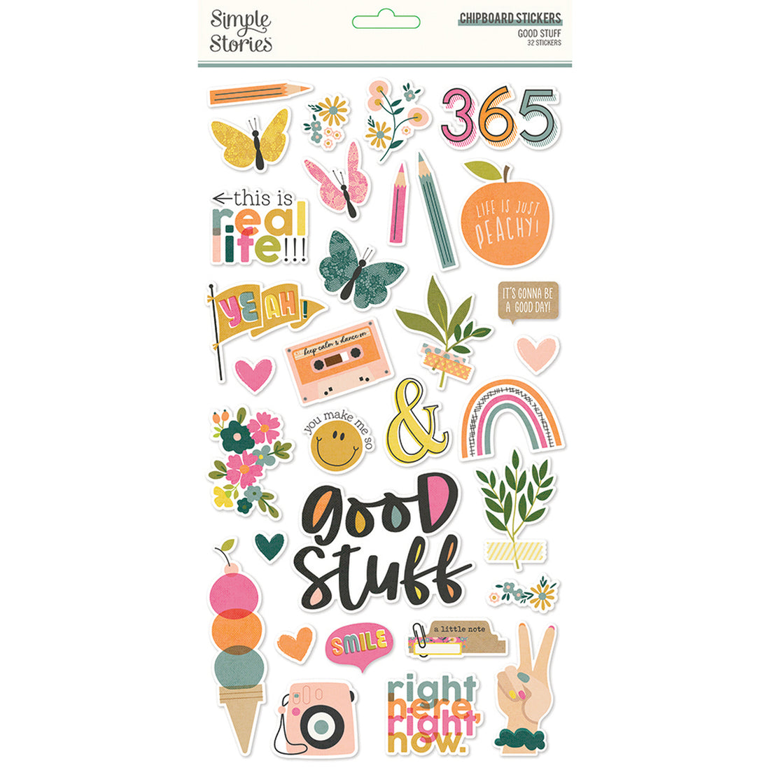 Simple Stories GOOD STUFF Chipboard Stickers 32pc Scrapbooksrus