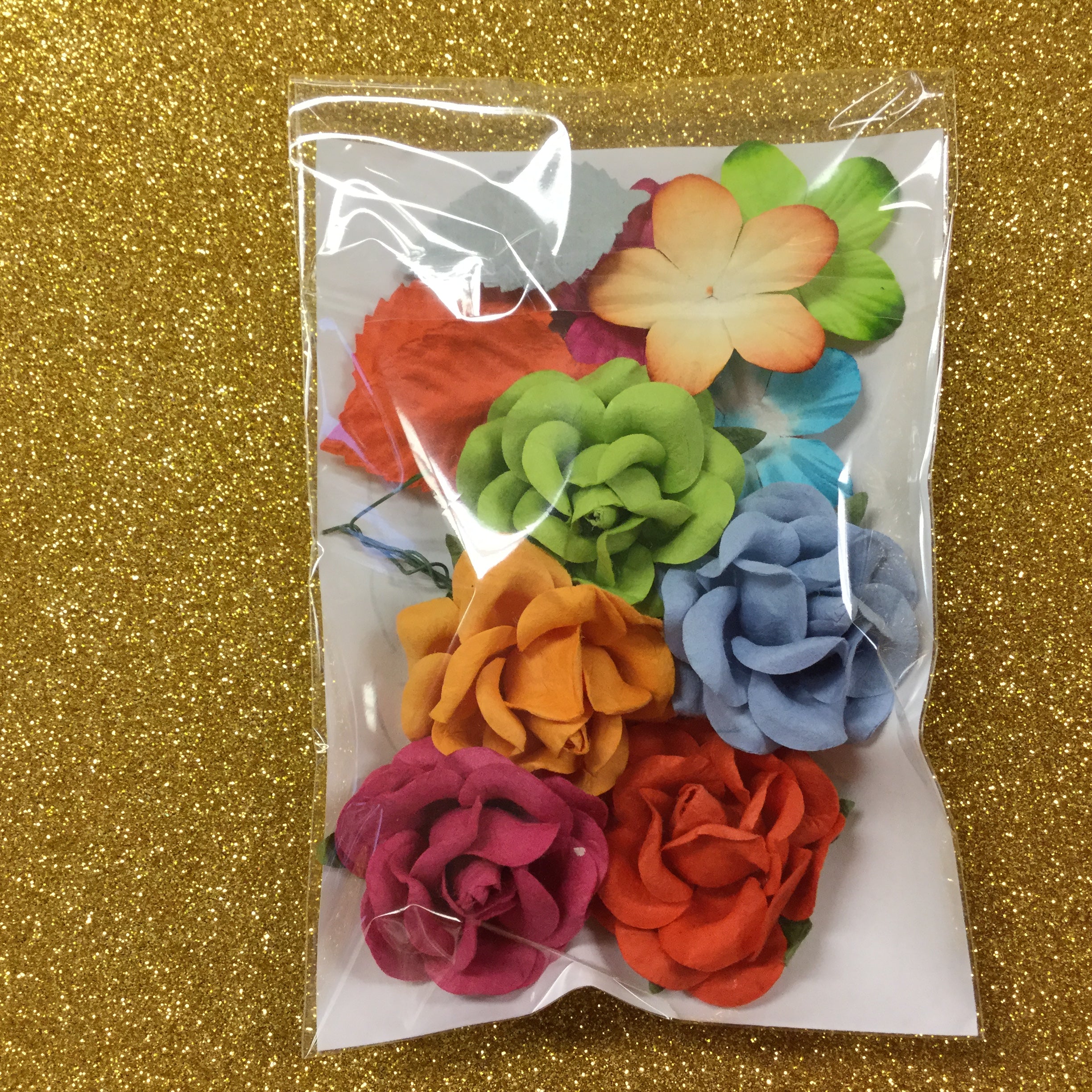 Sweet Roses Flowers and Leaves 15pc Scrapbooksrus