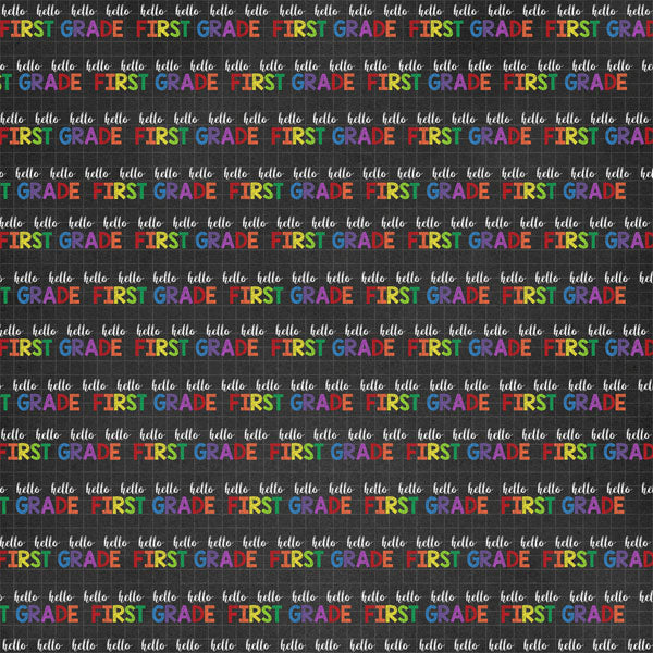 HELLO SCHOOL 12"X12" Paper Kît 14pc Scrapbook Customs Scrapbooksrus