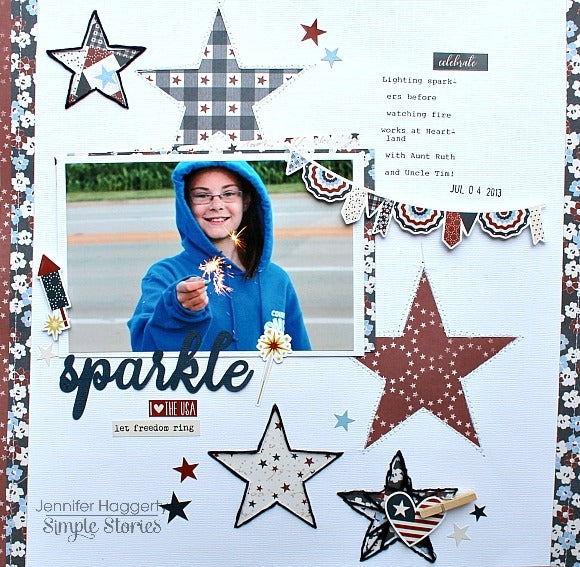 Simple Stories Hometown USA LET FREEDOM RING12x12 Scrapbook Paper Scrapbooksrus