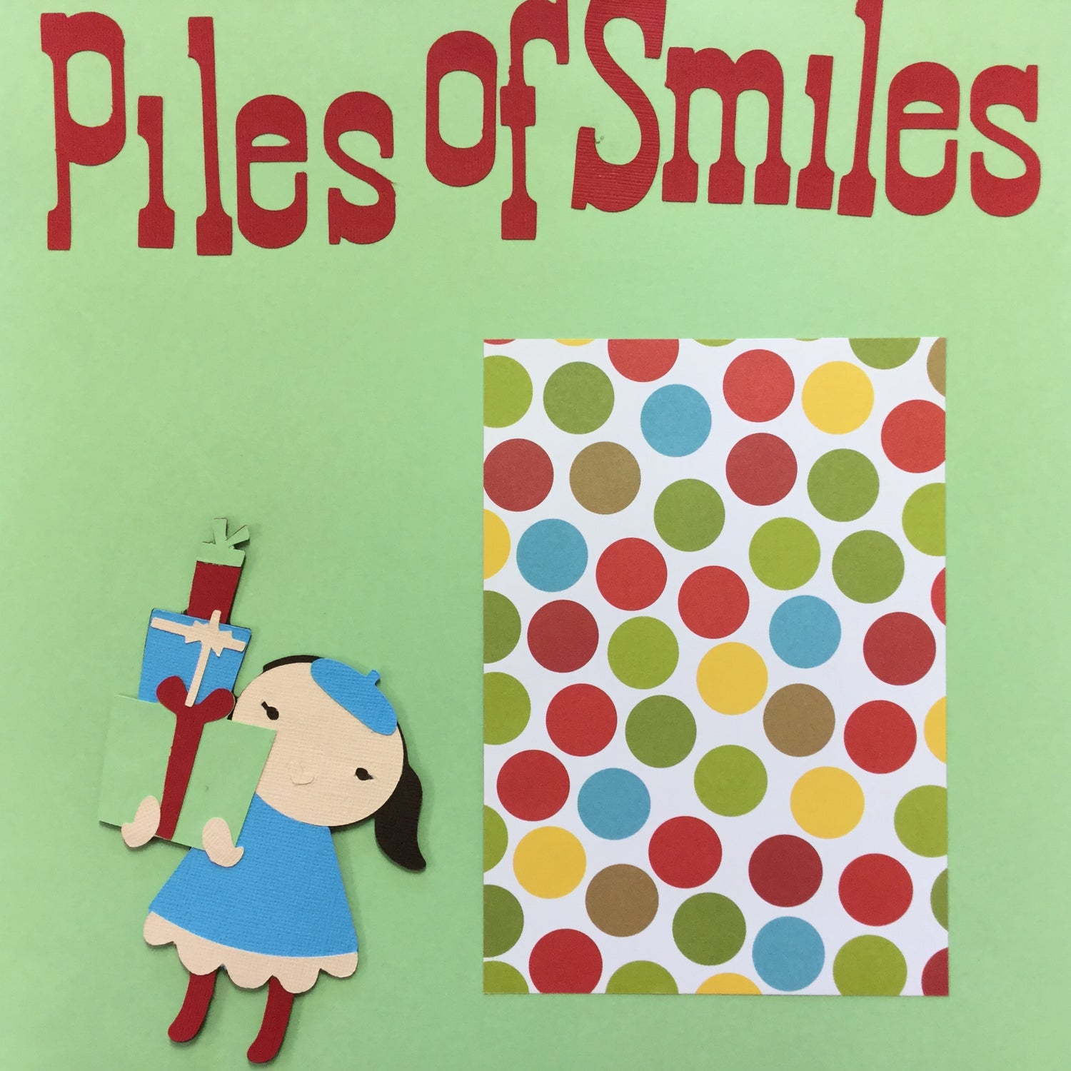 Premade PILES OF SMILES (2) 12”X12” Scrapbook Christmas Pages Scrapbooksrus