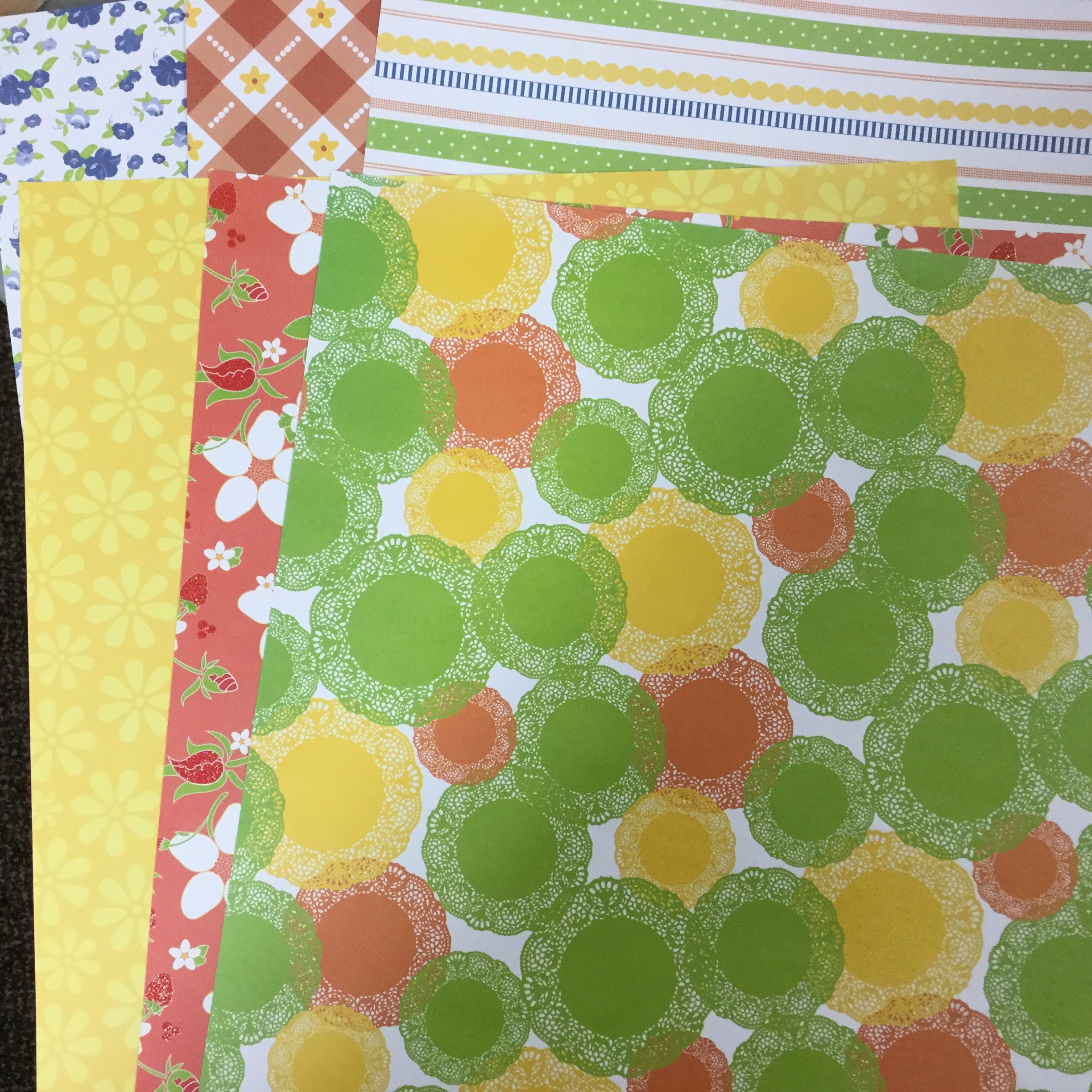 Jinger Adams Collection SWEET TART Scrapbook Paper 12"x12" 6pc