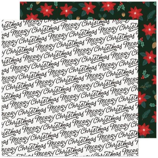 Crate Paper Busy Sidewalks CHRISTMAS GREETINGS 12X12 Scrapbook Paper Scrapbooksrus