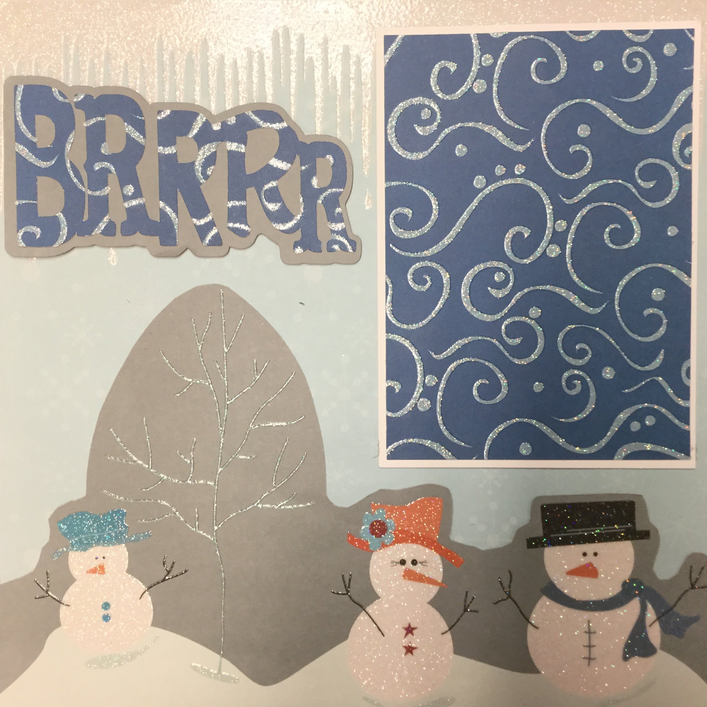 Premade Page BRRRR SNOWMAN 12"x12" Scrapbook Scrapbooksrus