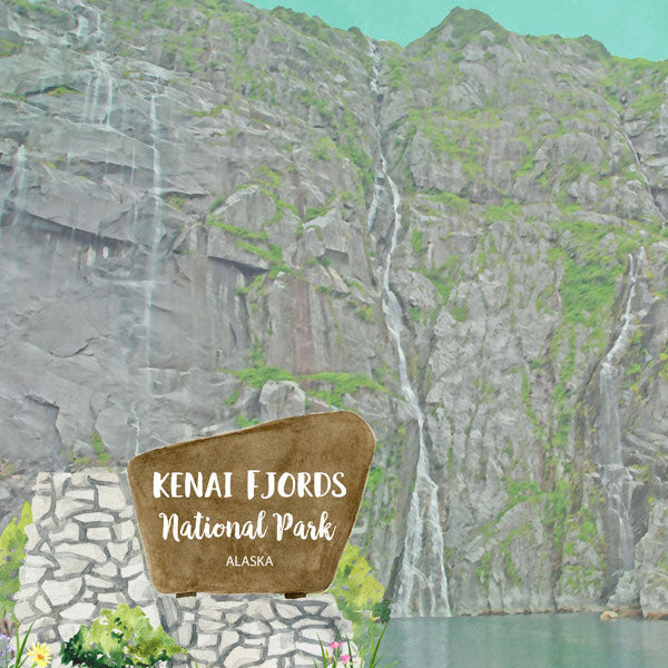 KENAI FJORDS National Park Watercolor 12"X12" Paper Scrapbooksrus