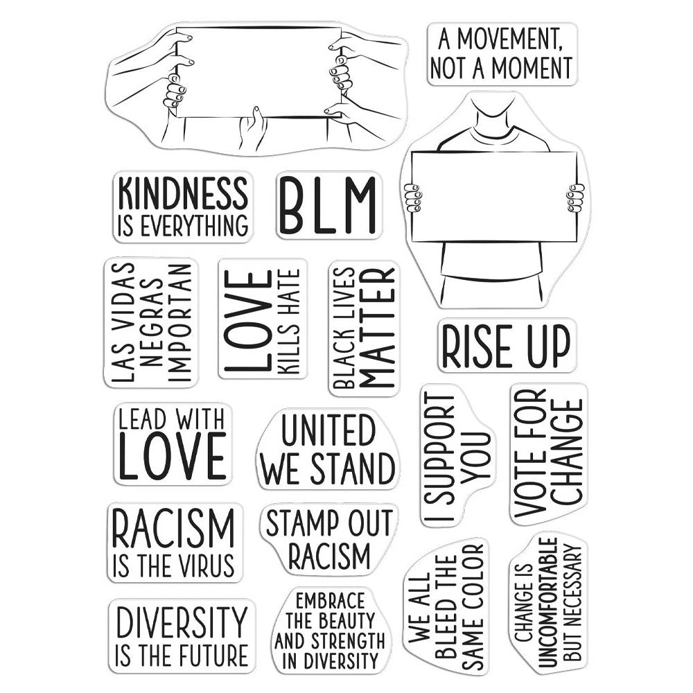 Hero Arts Power To The People UNITY Cling Stamps 17pc Scrapbooksrus