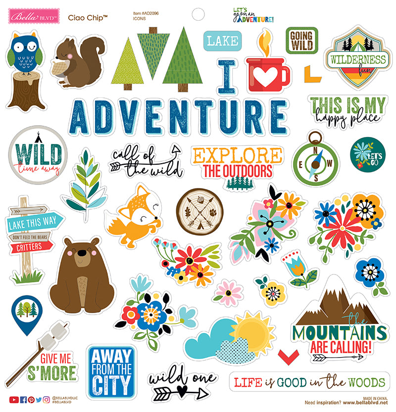 Bella Blvd Let’s Go On An Adventure ICONS CIAO CHIP 12"X12" Scrapbooksrus