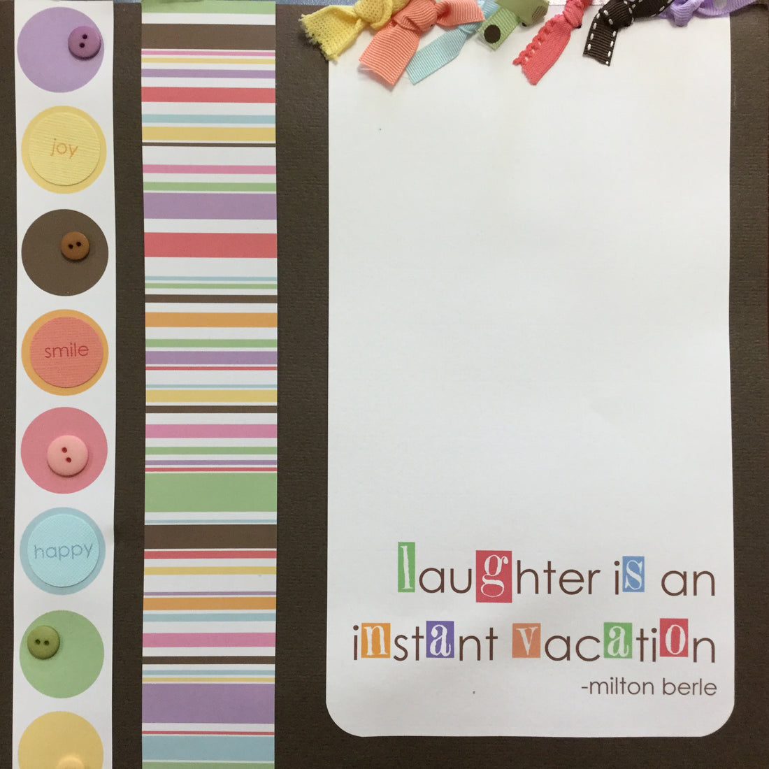 $5.00 Premade Pages LAUGHTER 12"X12" Scrapbook Pages Scrapbooksrus