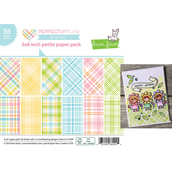 Lawn Fawn Perfectly Plaid 6x6 Spring