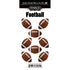 Scrapbook Customs REPEATING FOOTBALLS Stickers 8pc. Scrapbooksrus