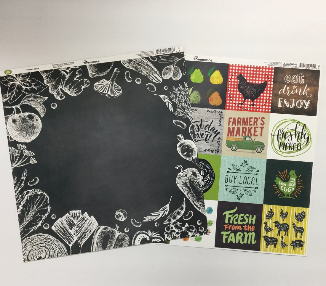 Reminisce FARMERS MARKET Paper Pack 2pc Scrapbooksrus