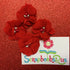Chiffon Fabric Flowers RED with Pearl & Rhinestone Centers 4pc Scrapbooksrus