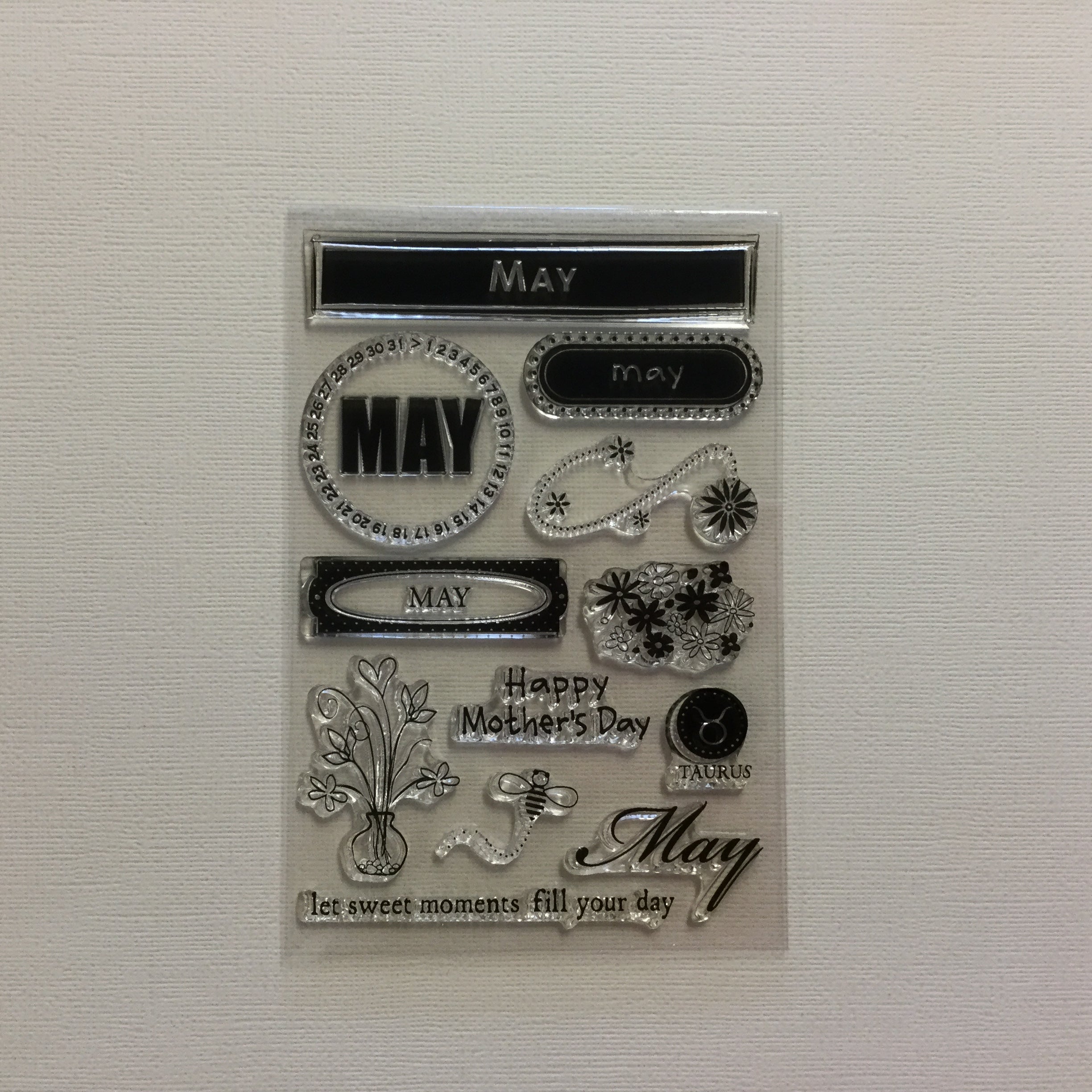 Hero Arts Clear Design MAY Acrylic Stamp Set 12pc Scrapbooksrus