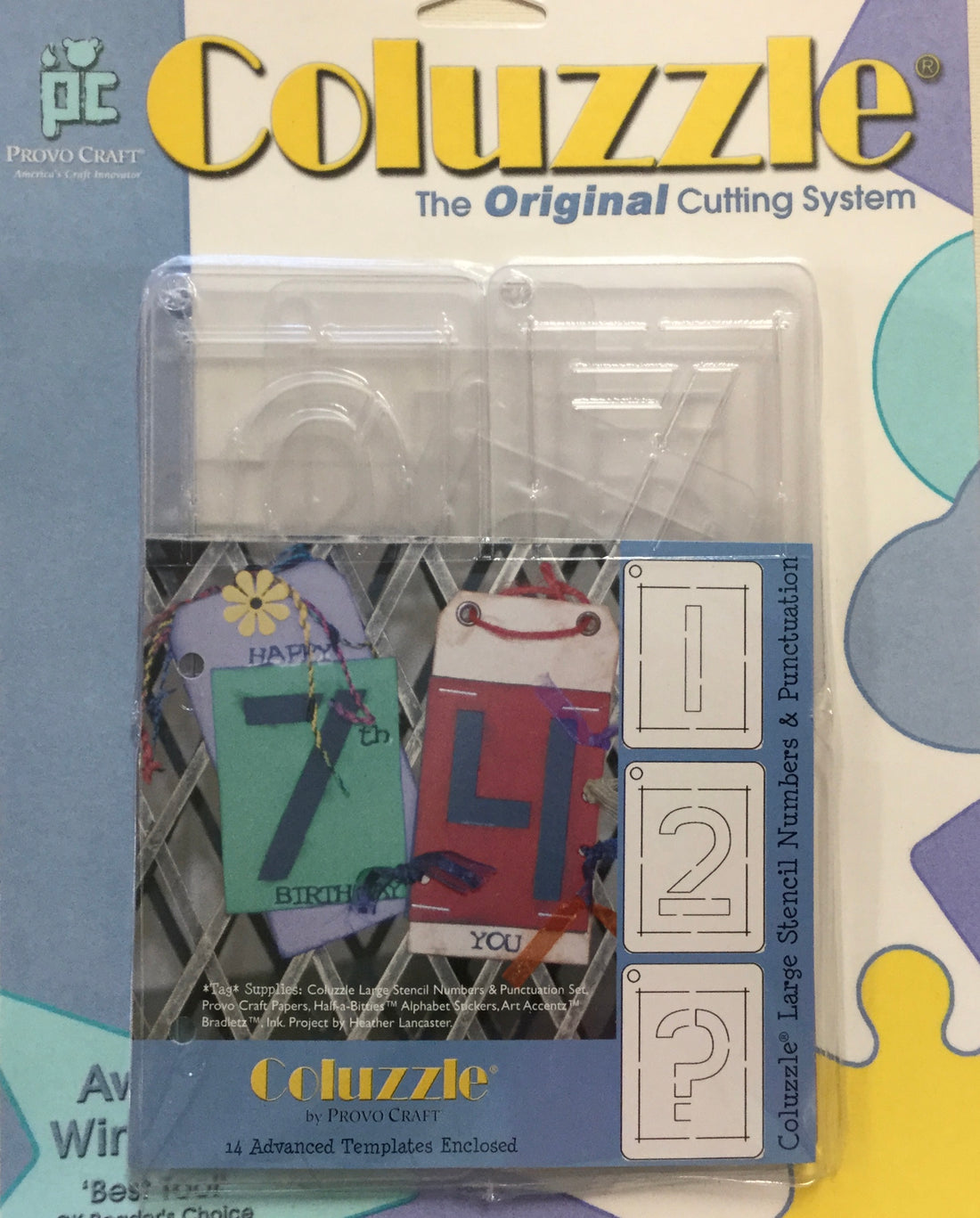 Provo Craft Coluzzle LARGE STENCIL NUMBERS & PUNCTUATION Cutting Mat Scrapbooksrus