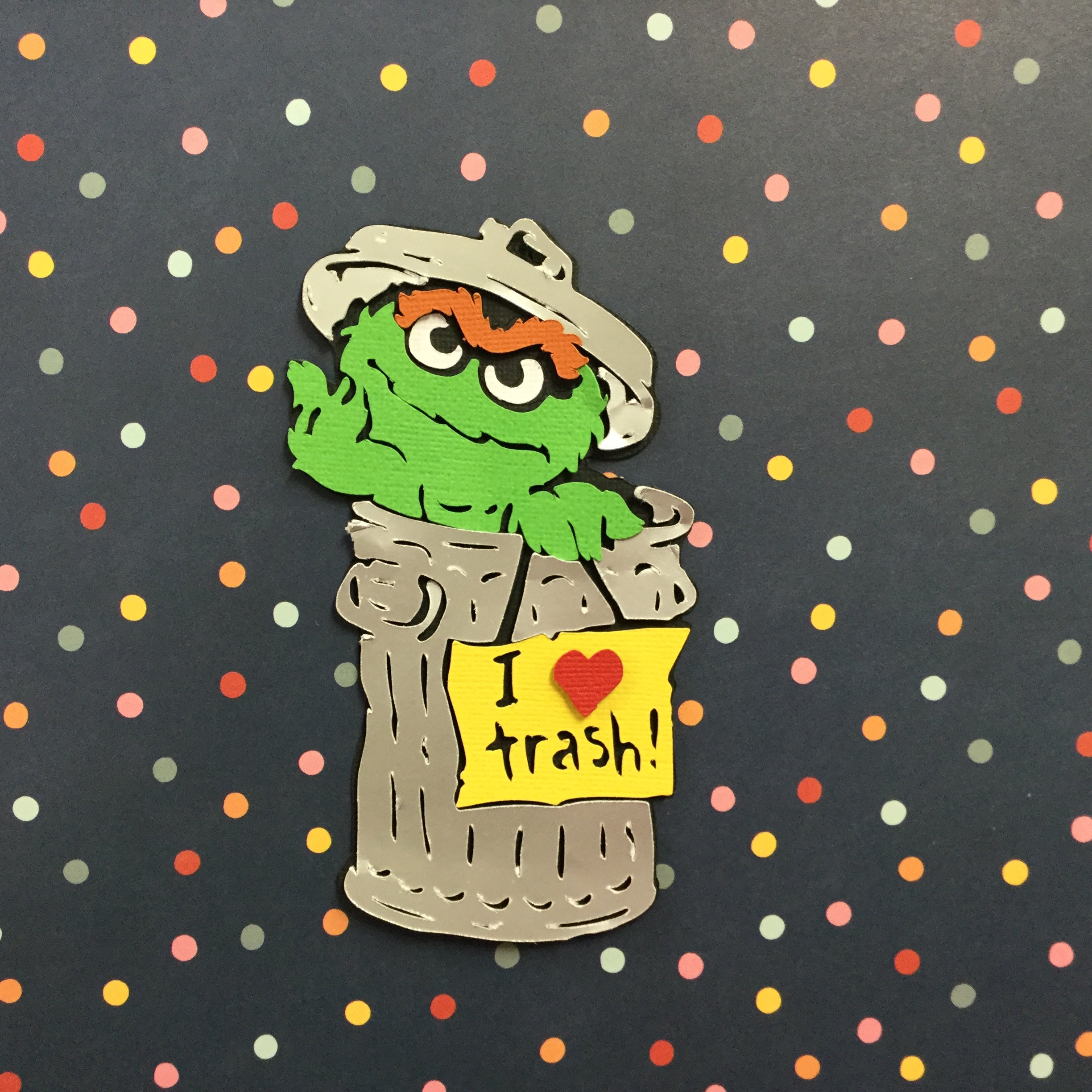 SESAME STREET Characters Die Cut Scrapbook Embellishments Oscar the Grouch Scrapbooksrus