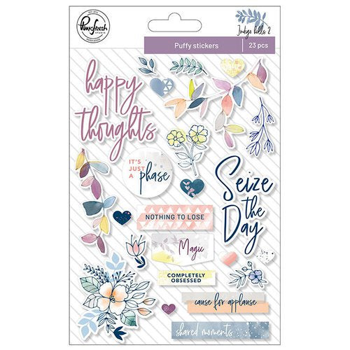 Pinkfresh Studio Indigo Hills 2 PUFFY STICKERS 23pc Scrapbooksrus