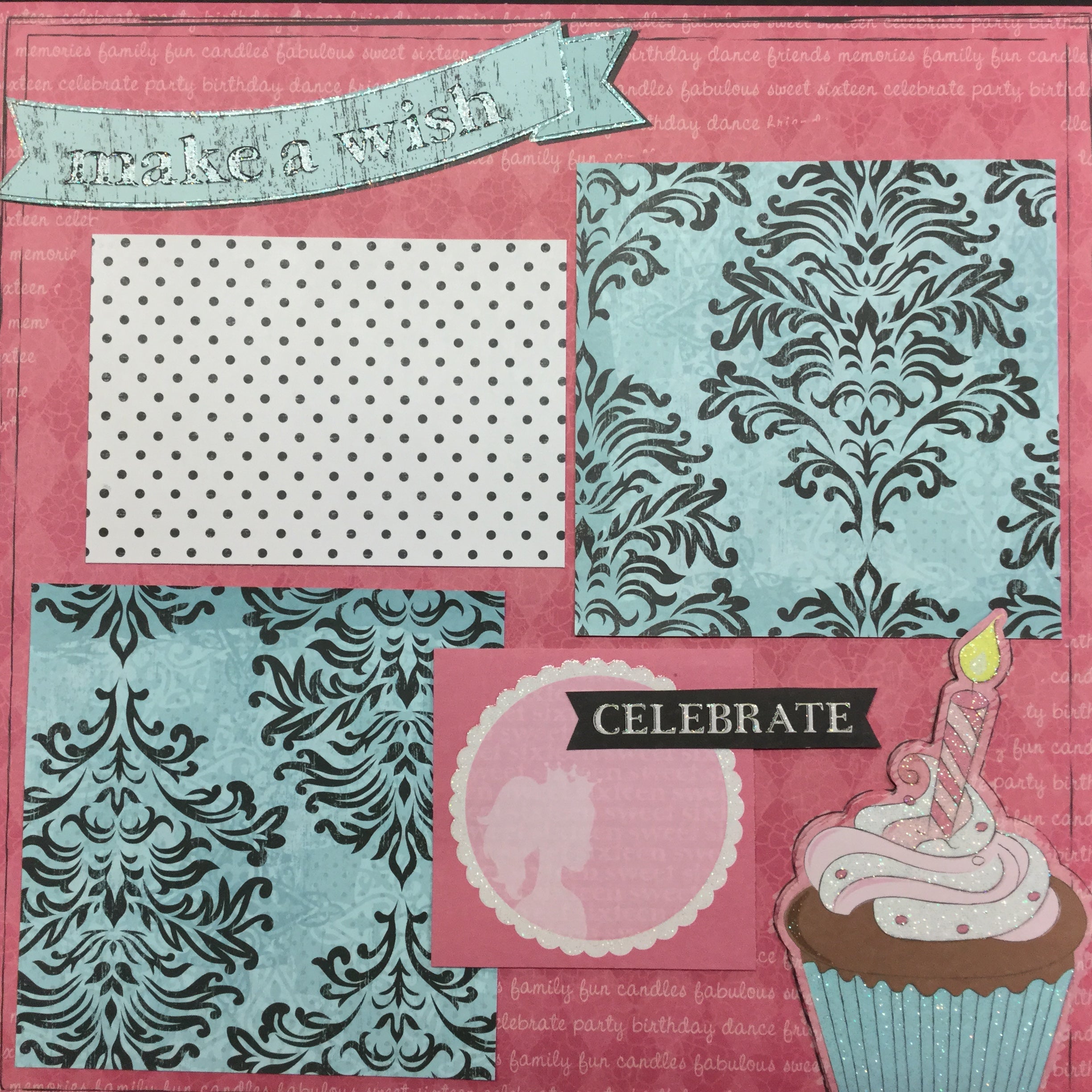 Premade Pages SWEET SIXTEEN (2) 12"x12" Scrapbook Birthday Scrapbooksrus