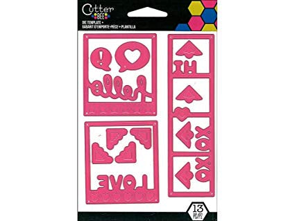 Ek Success Cutter Bee PHOTO FRAME & WORDS Die Template 13 pc Scrapbooksrus