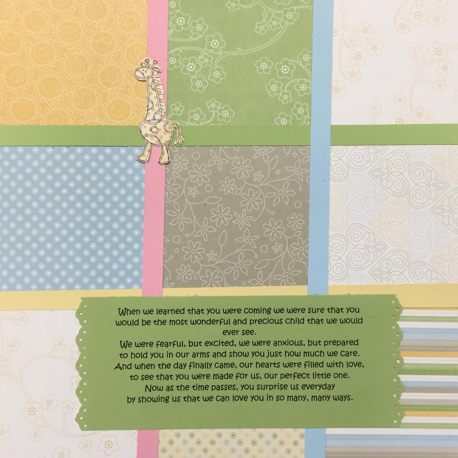 $5.00 Premade Pages BUNDLE OF JOY (2) 12"X12" Scrapbook Pages Scrapbooksrus