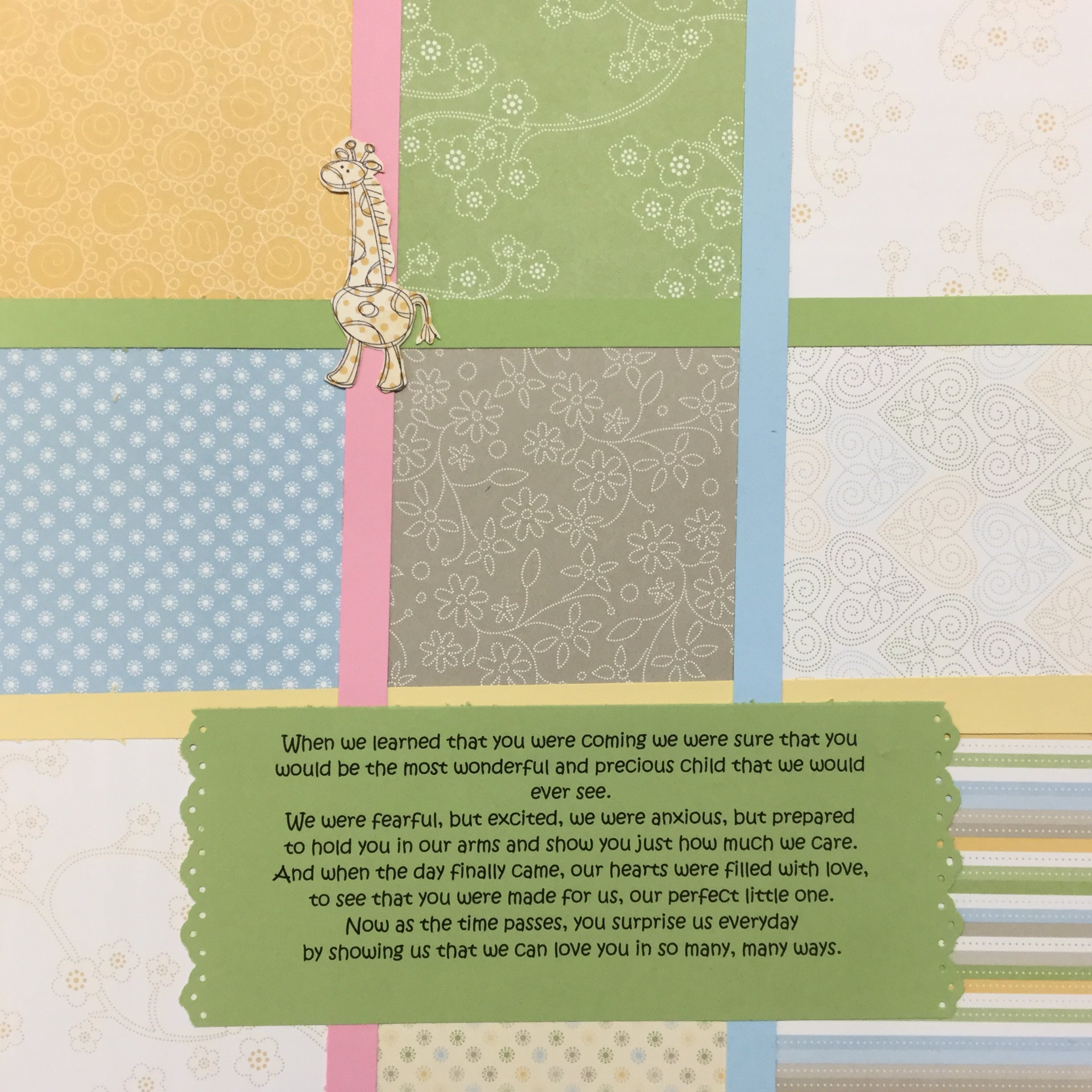 $5.00 Premade Pages BUNDLE OF JOY (2) 12"X12" Scrapbook Pages Scrapbooksrus