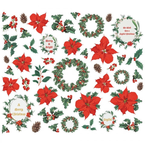 Simple Stories Simple Vintage COUNTRY CHRISTMAS Floral BITS & PIECES Die-Cuts 45pc Scrapbooksrus