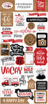 Echo Park 6"x12" LET’S GO ANYWHERE Chipboard Phrases Sticker 31pc Scrapbooksrus