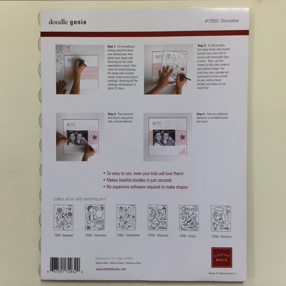 Chatter Box Doodle Genie DECORATIVE Stencil Scrapbooksrus