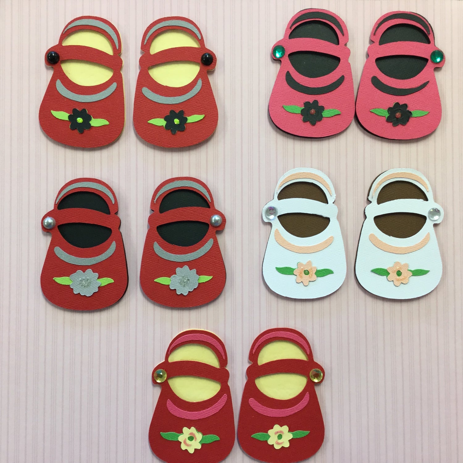 Baby Booties GIRL Shoes Custom Scrapbook Die Cut Embellishment Scrapbooksrus