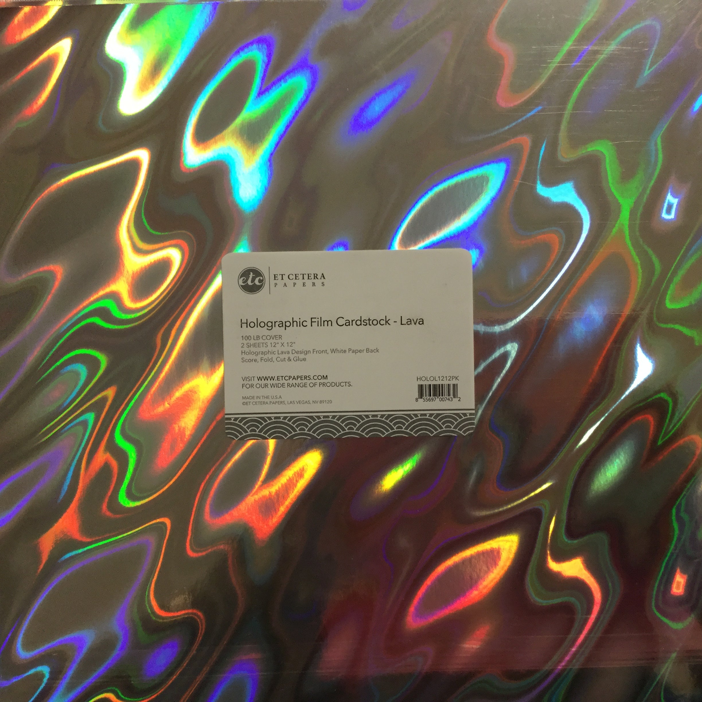 Etcetera LAVA 12"X12" Holographic Film Cardstock Paper Scrapbooksrus