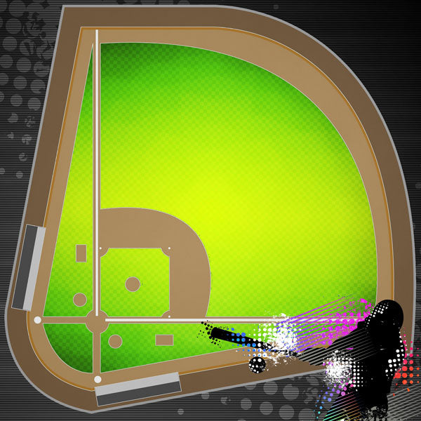 NEON SPORTS BASEBALL KIT 12"X12" Scrapbook Paper 12 Sheets Scrapbooksrus