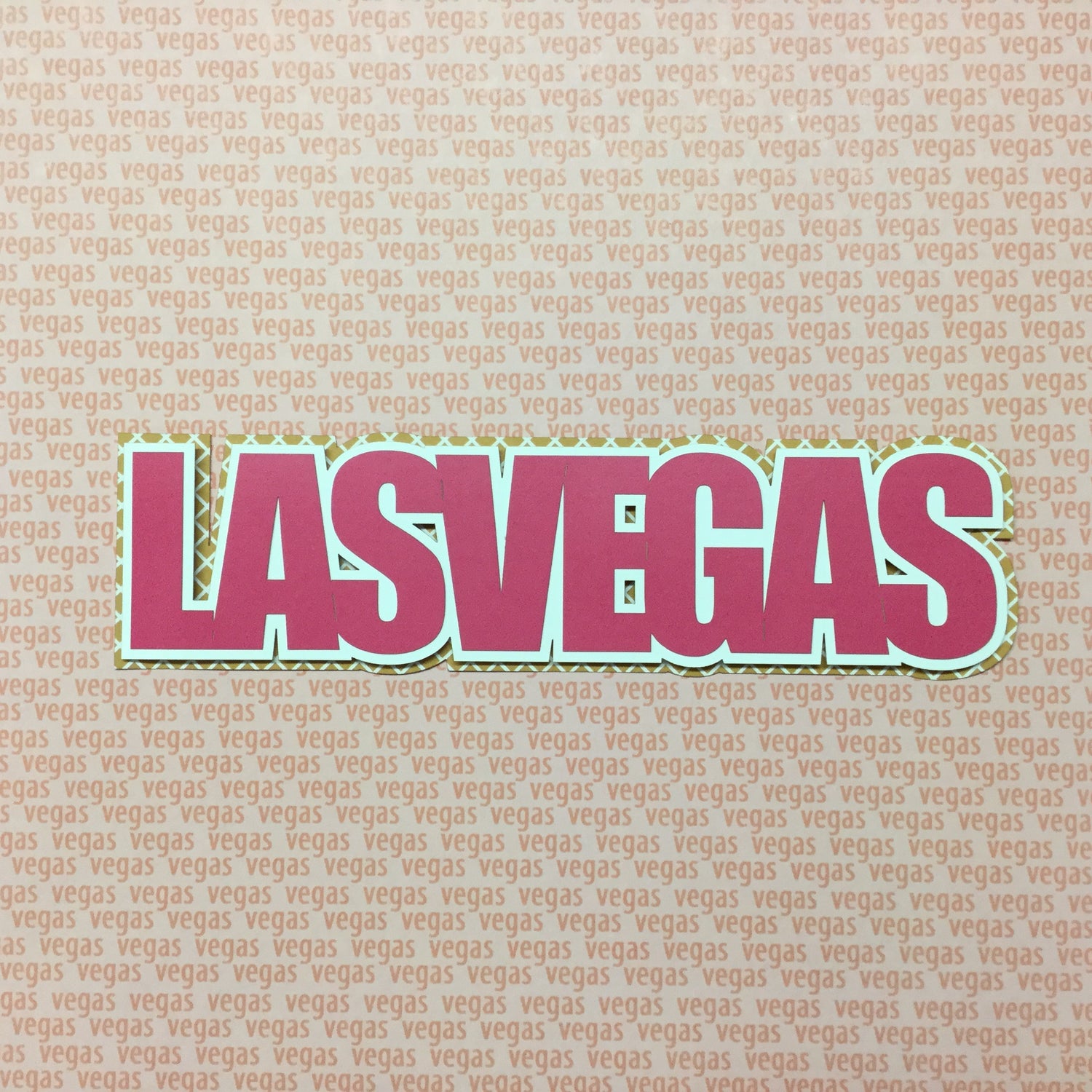 Laurel Leaf LAS VEGAS Travel Laser Cuts 3"X9" 1pc LV Hot Pink Scrapbooksrus
