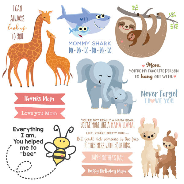 MOM LIFE ANIMAL Sticker 12"X12" Scrapbook Customs Scrapbooksrus
