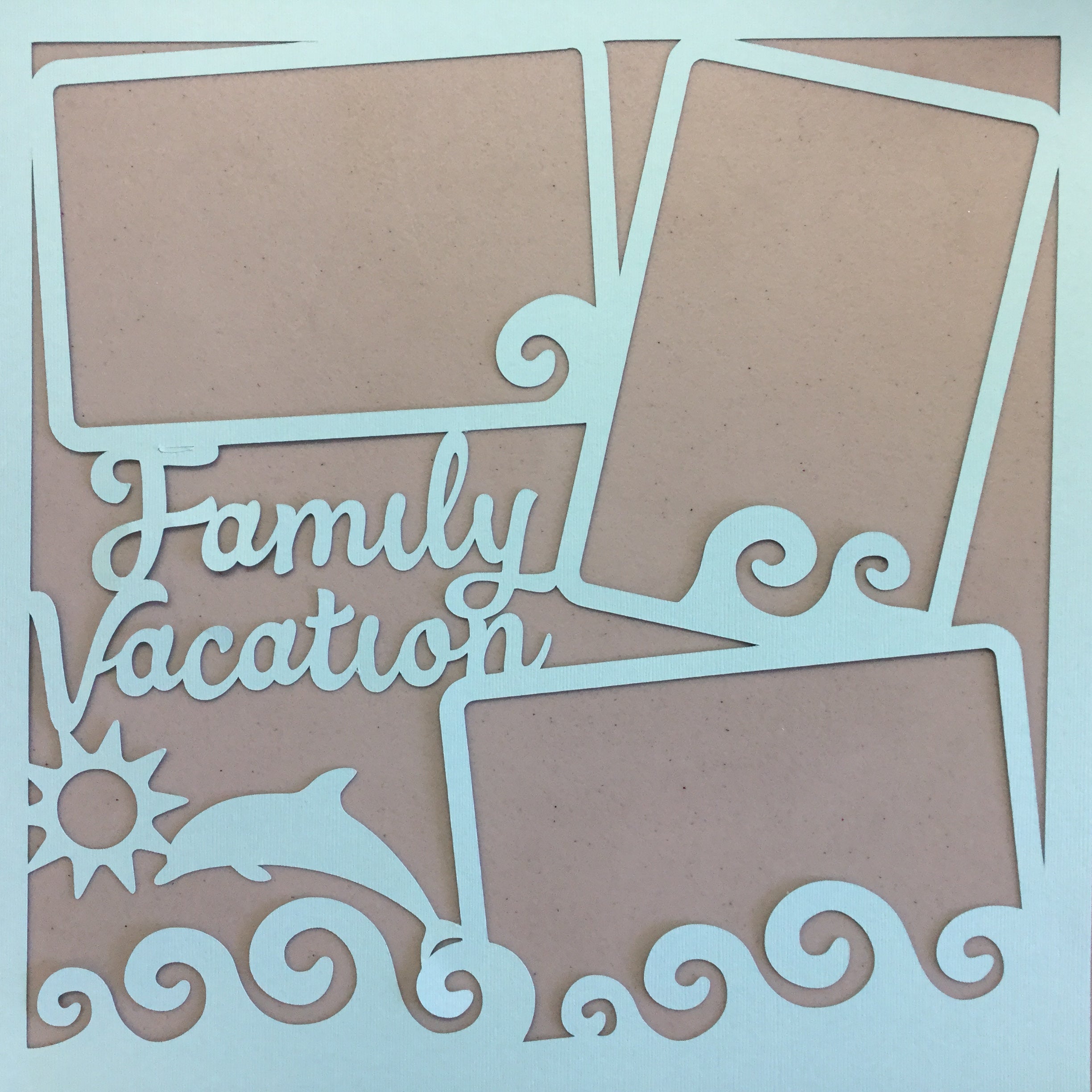 Page Frame FAMILY VACATION BLUES 12"x12" Scrapbook Overlay