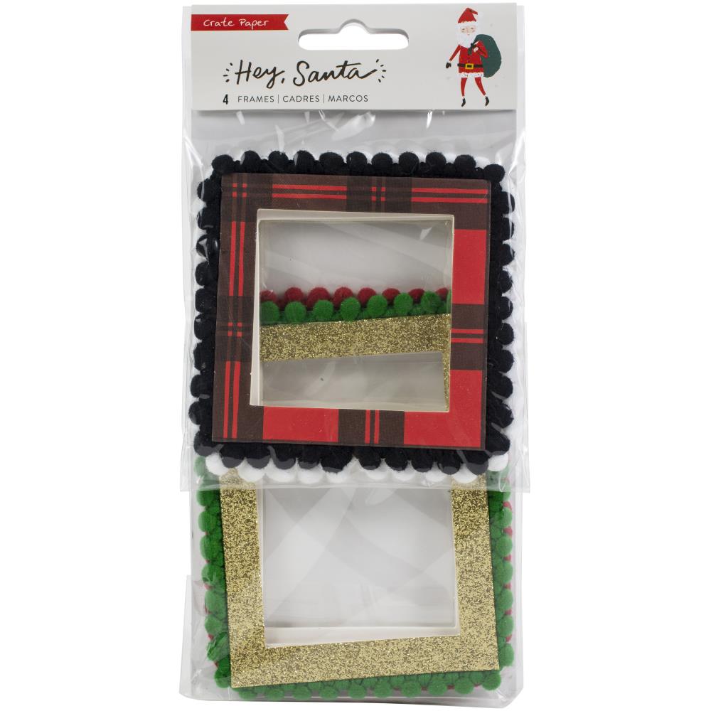 Crate Paper HEY SANTA Frames 4 pc Scrapbooksrus